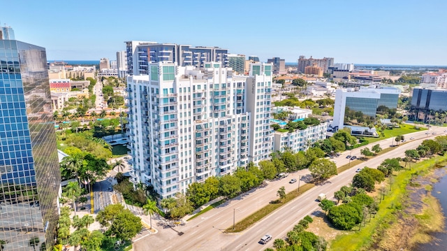 drone / aerial view featuring a view of city