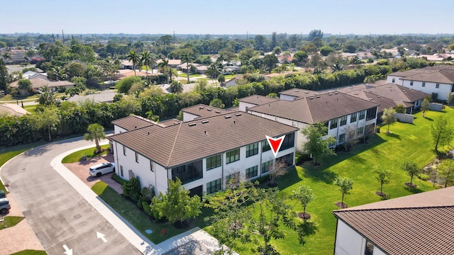 aerial view with a residential view