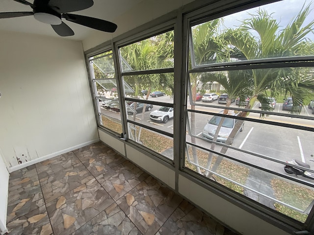 view of unfurnished sunroom