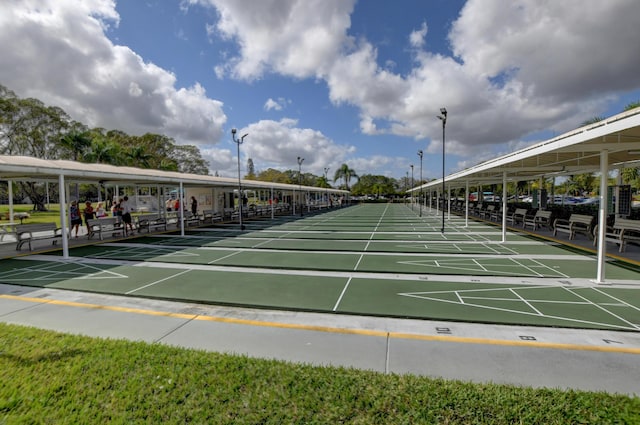 view of community featuring shuffleboard