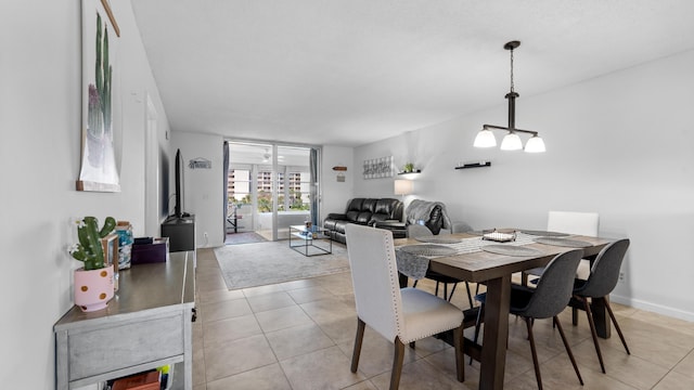 dining room featuring light tile patterned floors