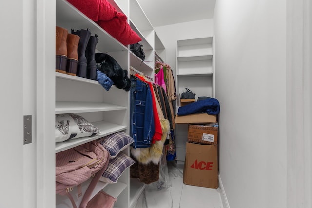 view of walk in closet