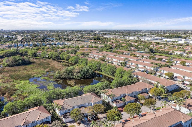 aerial view with a residential view