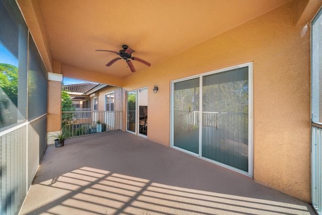 view of patio featuring a ceiling fan