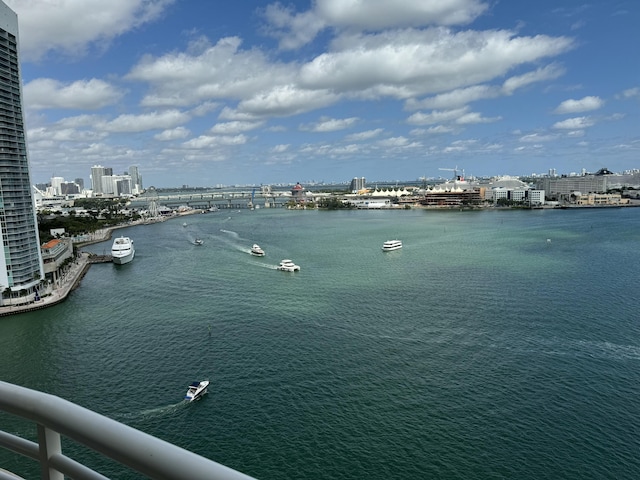 property view of water featuring a view of city