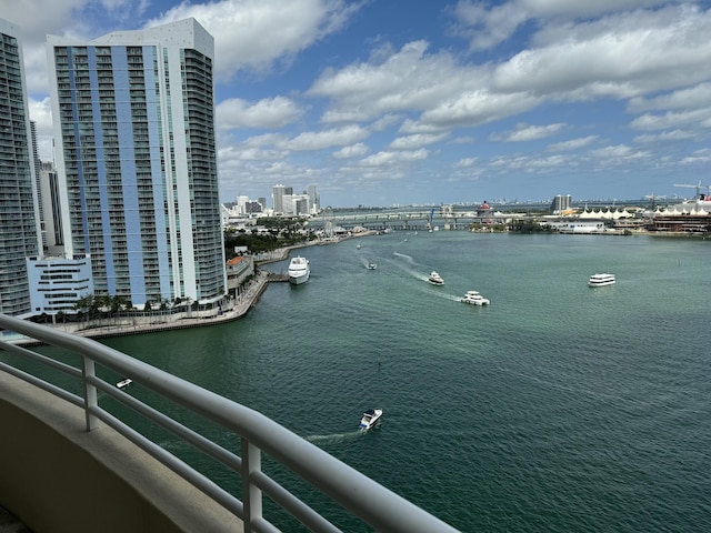 property view of water with a view of city