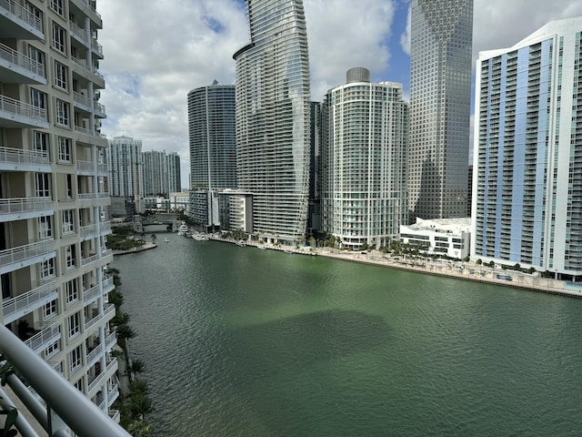 property view of water featuring a view of city