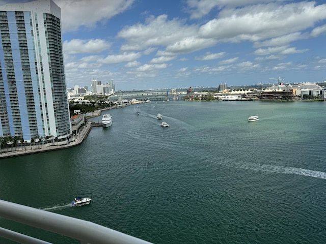 water view with a city view