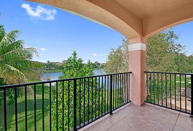 balcony with a water view