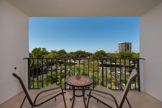 balcony with a city view