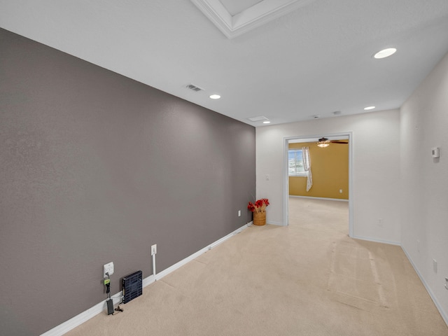 2185 SW Rockport Rd, Port Saint Lucie, FL 34953 - basement featuring recessed lighting, visible vents, baseboards, and light carpet