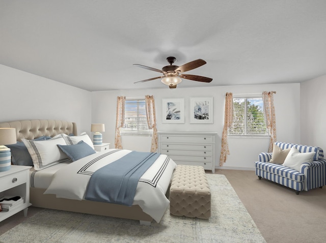 2185 SW Rockport Rd, Port Saint Lucie, FL 34953 - carpeted bedroom featuring a ceiling fan