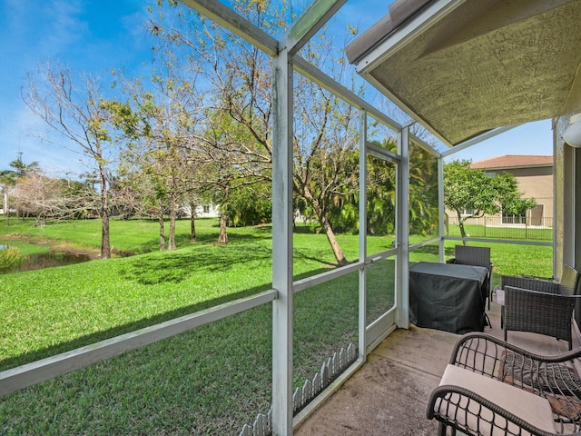 view of sunroom