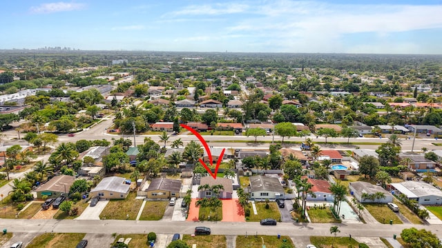 bird's eye view with a residential view