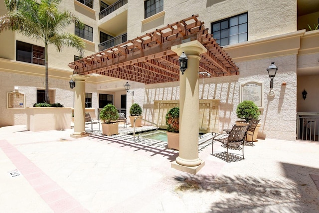 view of patio with a pergola