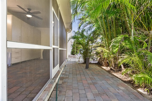 view of patio / terrace with ceiling fan