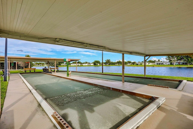 view of property's community featuring a water view