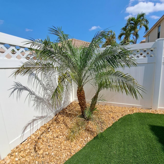 view of yard featuring fence private yard