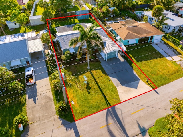 drone / aerial view with a residential view