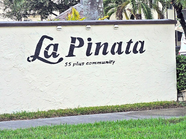 view of community sign