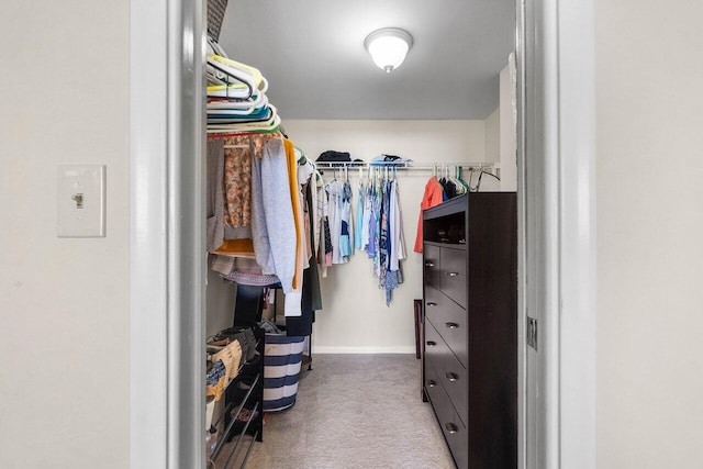 spacious closet with carpet flooring