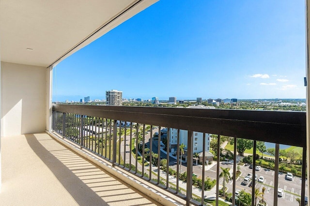 balcony featuring a view of city