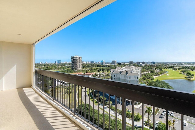 balcony with a city view