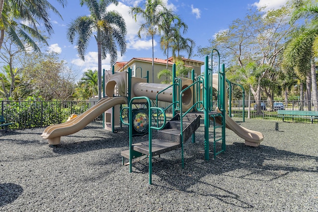 community play area with fence