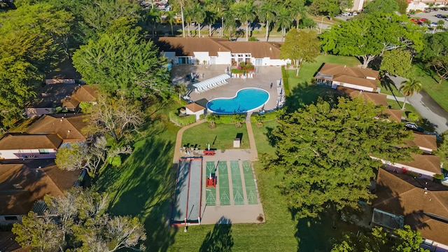 aerial view featuring a residential view