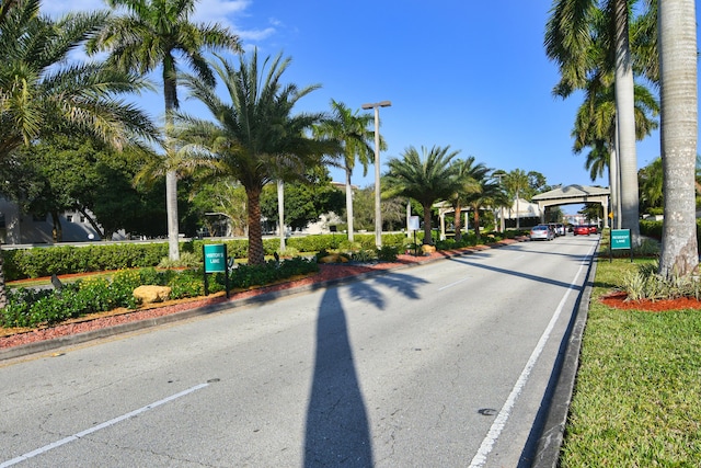 view of road featuring curbs