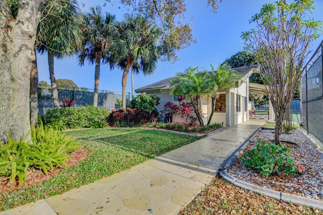 view of yard featuring fence