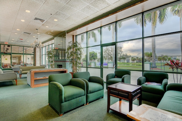 building lobby with visible vents