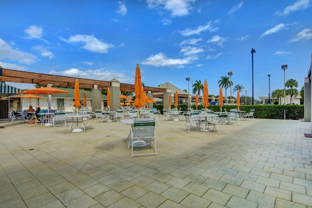 view of community featuring a patio area