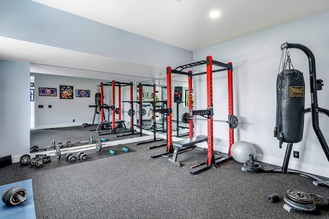 8387 Sawpine Rd, Delray Beach, FL 33446 - workout room with baseboards