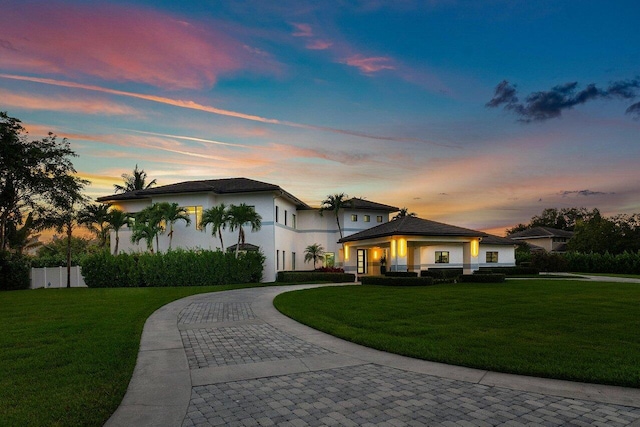 8387 Sawpine Rd, Delray Beach, FL 33446 - view of front facade with curved driveway and stucco siding