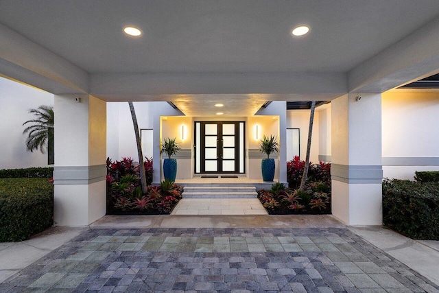 8387 Sawpine Rd, Delray Beach, FL 33446 - doorway to property with stucco siding