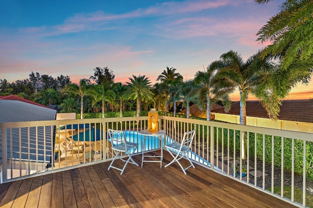 view of deck at dusk