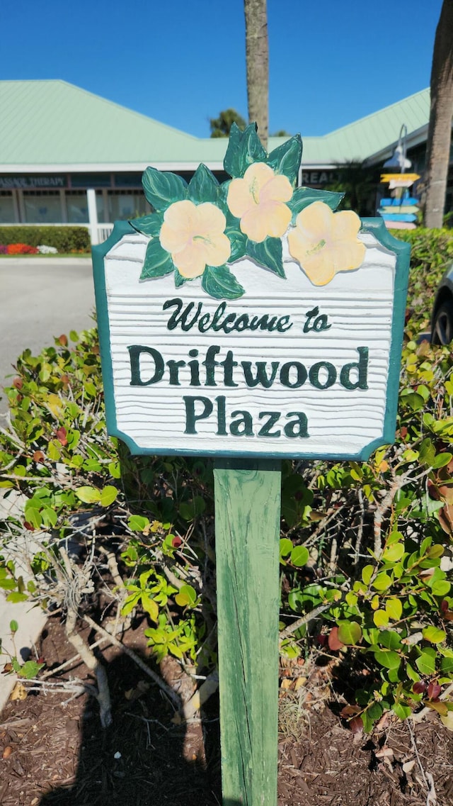 view of community sign