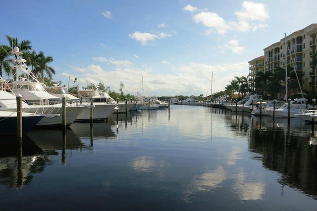 water view with a dock