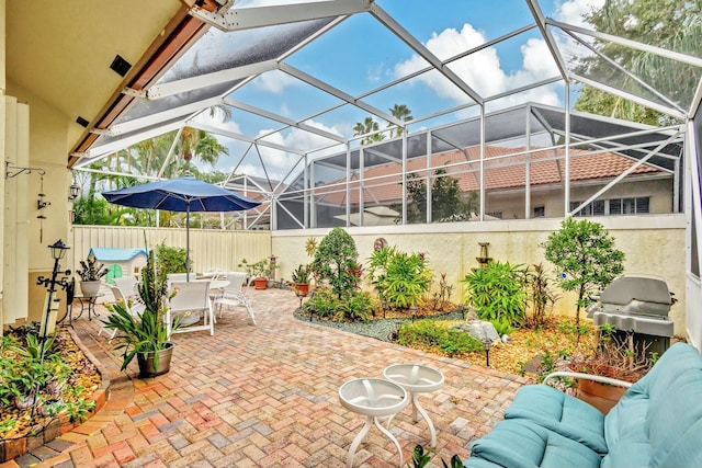 view of patio / terrace with grilling area and outdoor dining area