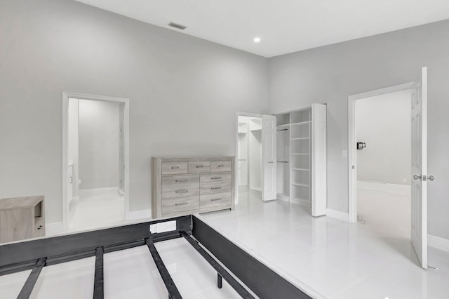 spacious closet with visible vents