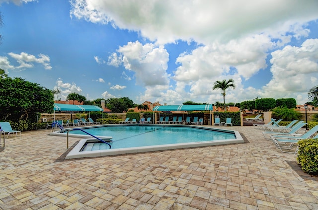 pool featuring a patio