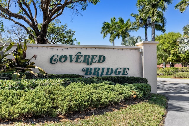 view of community sign