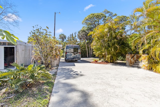 exterior space featuring driveway