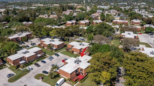 aerial view with a residential view