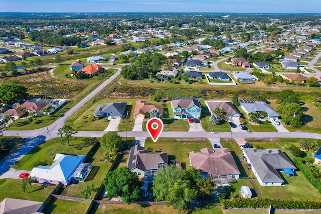 drone / aerial view with a residential view