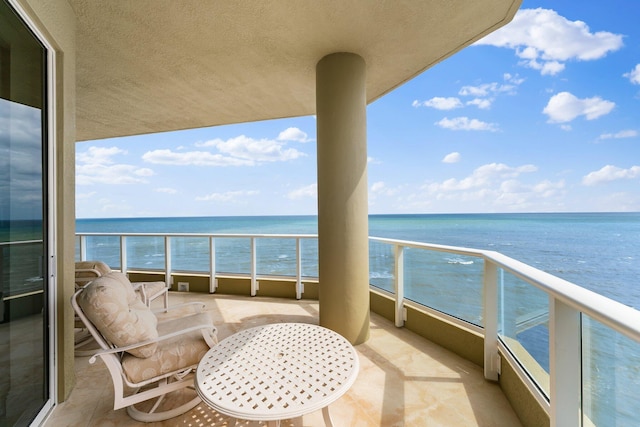 balcony with a water view