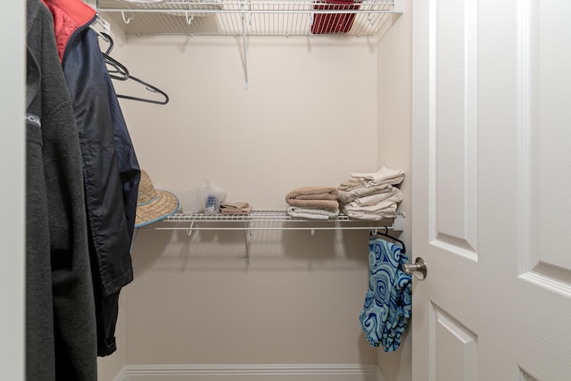 view of walk in closet