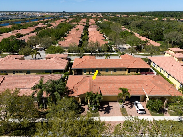 drone / aerial view with a residential view