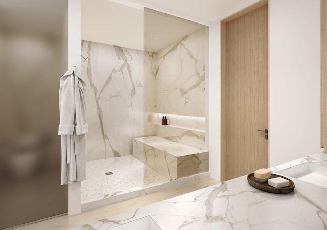 550 S Australian Ave Unit 2500, West Palm Beach, FL 33401 - full bathroom featuring a marble finish shower
